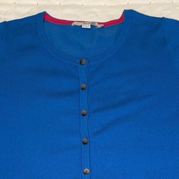 Boden Cardigan Sweater Women's 4 Royal Blue Cotton Classic - Picture 3 of 14